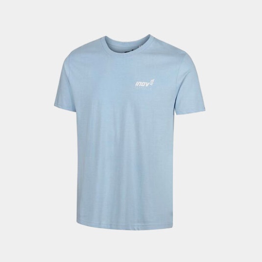 Inov-8 Hellblaues Bio-Baumwoll-T-Shirt \'\'forged\'\' Herren